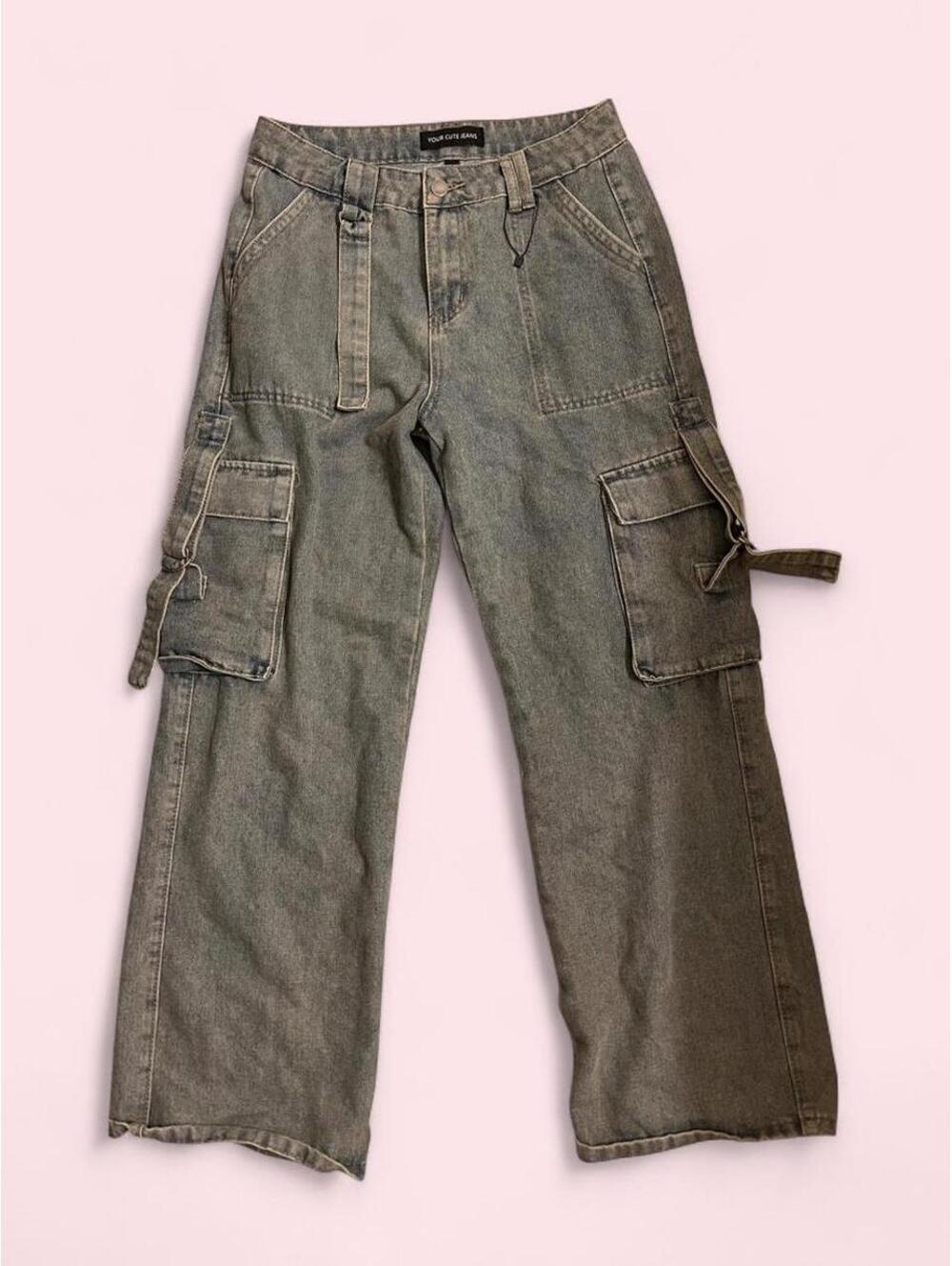 Women's Blue and Grey Jeans
